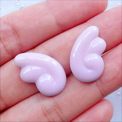 Little Angel Wing Cabochons | Resin Angel Wings Flatback | Kawaii Cabochons | Decoden Pieces | Fairy Kei Jewellery DIY | Magical Girl Decorations | Earrings Making (2pcs / Light Purple / 12mm x 20mm / Flat Back)