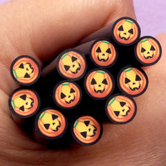 Pumpkin Fimo Cane /  Halloween Polymer Clay Cane (1 Piece) Party Nail Art Spooky Nail Deco Earring Making Embellishment Scrapbooking CE073