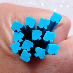 Spade Suit Polymer Clay Cane | Alice in Wonderland Fimo Cane | Poker Nail Decoration (Blue)