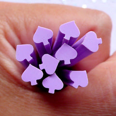 Playing Card Suit Spade Fimo Clay Canes | Polymer Nail Art | Casino Embellishments (Purple)