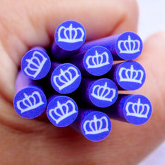 Princess Crown Polymer Clay Cane | Kawaii Fimo Stick | Scrapbook Embellishment | Earrings DIY | Nail Art | Card Decoration | Mixed Media Art | Filling for Resin Cabochon Making