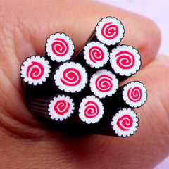 Miniature Narutomaki Fimo Clay Cane | Dollhouse Japanese Food Polymer Clay Canes | Mini Japan Ramen Noodle Making