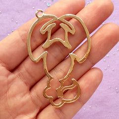 Scorpio Charm | Astrology Open Back Bezel | Horoscope Deco Frame for UV Resin Filling | Zodiac Sign Pendant (1 piece / Gold / 37mm x 58mm)