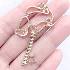 CLEARANCE Aquarius Open Backed Bezel | Zodiac Sign Charm | Constellation Deco Frame for UV Resin Filling | Horoscope Pendant (1 piece / Gold / 26mm x 51mm)