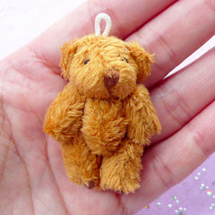 Furry Bear Charm | Mini Stuffed Animal Toy | Fabric Soft Plush Doll (29mm x 45mm)