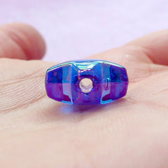Kawaii Gothic Star Beads | Aurora Borealis Acrylic Beads (AB Dark Blue / 10 pcs / 16mm)