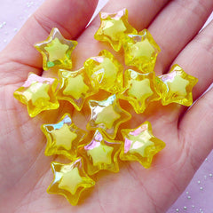 Aurora Borealis Beads | Acrylic Star Beads (AB Yellow / 10 pcs / 16mm)