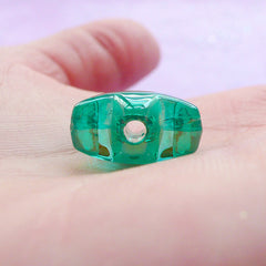 Kawaii Acrylic Star Beads | Aurora Borealis Plastic Beads (AB Green / 10 pcs / 16mm)