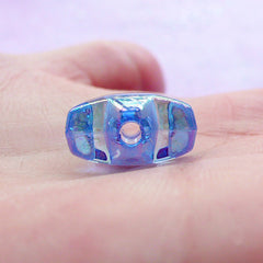 Cute Star Plastic Beads | Aurora Borealis Acrylic Beads (AB Blue / 10 pcs / 16mm)