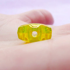 AB Star Plastic Beads | Aurora Borealis Acrylic Beads (Lime Yellow / 10 pcs / 16mm)