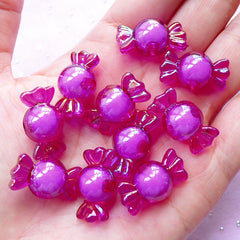 Kawaii Acrylic Beads | AB Candy Beads | Plastic Chunky Beads (Purple / 10 pcs / 11mm x 22mm)