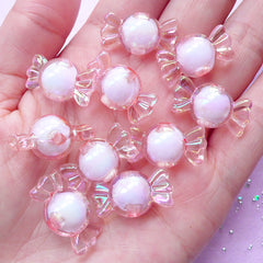 Kawaii Sweet Beads | Candy Beads | Fairy Kei Jewelry (AB Light Pink / 10 pcs / 11mm x 22mm)