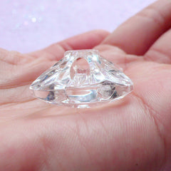 Transparent Bow Acrylic Beads | Plastic Chunky Beads | Jewellery Making (3 pcs / 24mm x 37mm)