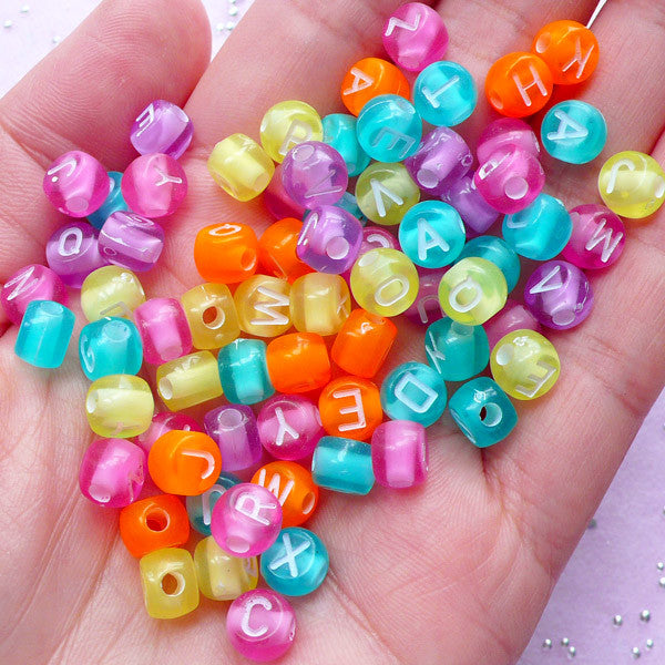 1 Box Alphabet Beads Acrylic Bracelet Beads Thread Bracelet Letter