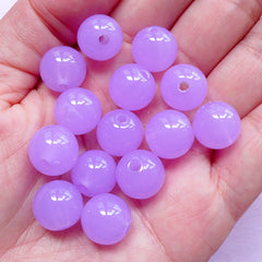 12mm Jelly Candy Beads | Acrylic Chunky Beads | Fairy Kei Pastel Jewellery Making (Translucent Purple / 20pcs)