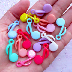 Pastel Acrylic Charms | Music Note Plastic Charms | Kawaii Pendant | Chunky Bead Supplies (20pcs / 16mm x 26mm / Assorted Color)