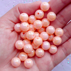 Pastel Fairy Kei Jewellery Making | 10mm Chunky Acrylic Beads | Kawaii Bead Supplies (AB Pastel Baby Pink / 25pcs)