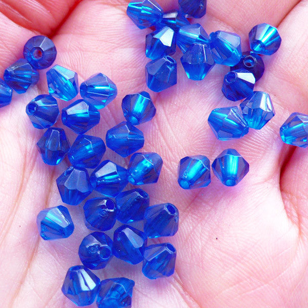 Bicone Beads in 6mm Faceted Rhombus Beads Acrylic Spacer Beads