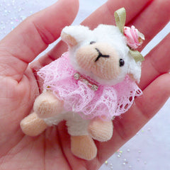 Plush Toy Charm | Fabric Sheep Doll Charm | Snuggled Animal Toy Charm | Stuffed Toy Charm | Small Soft Toy Charm | Cuddly Toy Charm | Kawaii Handbag Charm Making (30mm x 55mm)