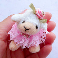 Plush Toy Charm | Fabric Sheep Doll Charm | Snuggled Animal Toy Charm | Stuffed Toy Charm | Small Soft Toy Charm | Cuddly Toy Charm | Kawaii Handbag Charm Making (30mm x 55mm)