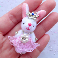 Stuffed Toy Charm | Fabric Rabbit Doll Charm | Bunny Toy Charm | Small Plush Toy Charm | Animal Toy Charm | Cuddly Toy Charm | Soft Toy Charm (Pink / 25mm x 50mm)