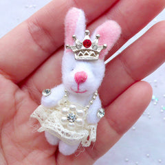 Cuddly Toy Charm | Fabric Bunny Doll Charm | Rabbit Toy Charm | Stuffed Doll Charm | Plush Toy Charm | Small Animal Doll Charm | Soft Toy Charm (Cream / 25mm x 50mm)