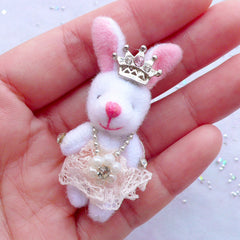 Animal Doll Charm | Fabric Rabbit Toy Charm | Small Bunny Doll Charm | Soft Doll Charm | Cuddly Toy Charm | Stuffed Doll Charm | Plush Toy Charm (Light Salmon Pink / 25mm x 50mm)
