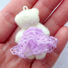 CLEARANCE Bear Toy Charm | Small Animal Doll Charm | Fabric Toy Charm | Soft Doll Charm | Cuddly Toy Charm | Stuffed Doll Charm | Plush Toy Charm (Purple / 25mm x 35mm)
