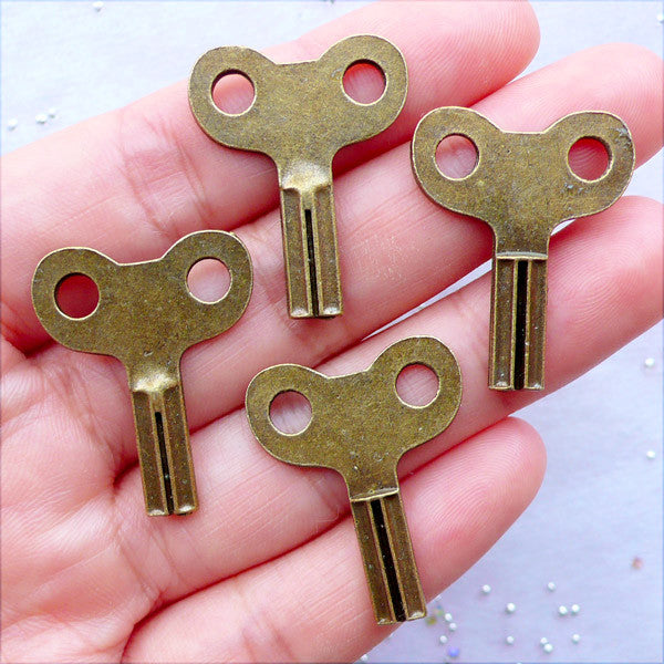 Clearance Wind Up Key Charms | Clockwork Toy Key Pendant | Vintage Clock Key Charm | Steampunk Gear Charm | Industrial Jewellery | Assemblage Jewelry