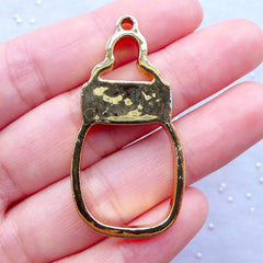 CLEARANCE Baby Milk Bottle Open Back Bezel Pendant for UV Resin Filling | Deco Hollow Frame for Resin Jewellery | Outline Charm (1 piece / Gold / 23mm x 46mm)