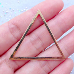 Deco Frame for UV Resin Crafts | Triangle Open Back Bezels | Modern Geometric Jewellery Making (1 piece / Gold / 40mm x 35mm)