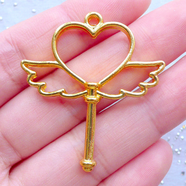 Gold-Filled Heart With Wings Charm