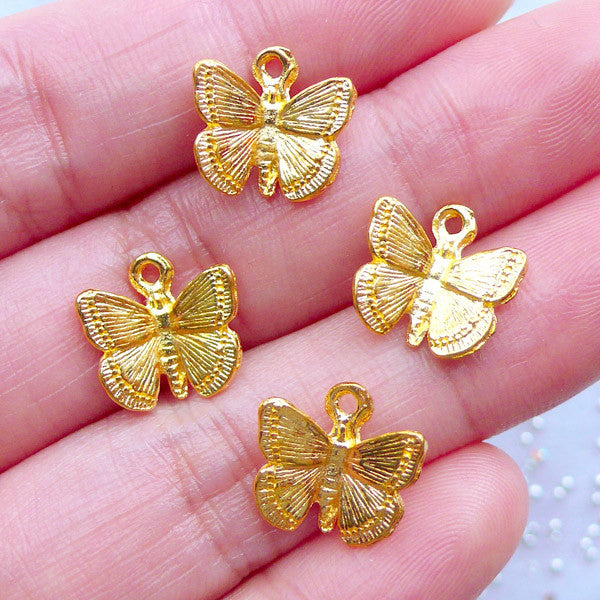 Gold Butterfly Charms Small Butterfly Pendant Insect Nature