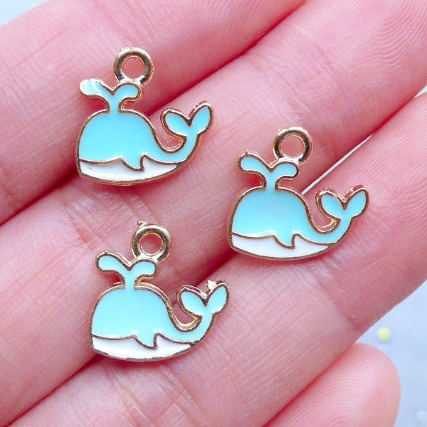 CLEARANCE Cute Enamel Whale Charms Kawaii Marine Life Charm