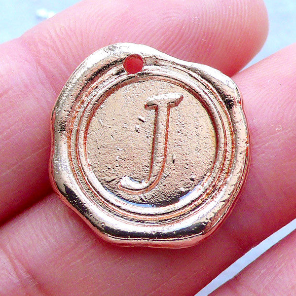 Mini Wax Seal Sterling Silver Initial Monogram Charm 