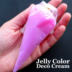 Jelly Whip Cream | Kawaii Decoden Cream | Fake Frosting Cream | Faux Whipped Cream | Phone Case Deco Cream | Sweets Deco (50g / Translucent Purple Pink / FREE Pastry Bag)