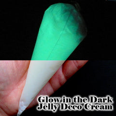 Glow in the Dark Deco Cream | Kawaii Whip Cream | Decoden Phone Case | Faux Whipped Cream Clay | Sweet Deco | Fake Food Craft (50g / Translucent White / FREE Pastry Bag)