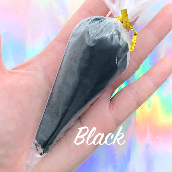 Black Deco Cream Clay | Faux Frosting for Mini Food Craft | Fake Icing Clay | Air Dry Whip Cream Clay (50g / Opaque Black)