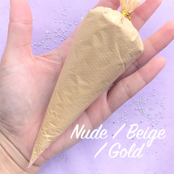 Decoden Cream | Whip Cream Air Dry Clay | Kawaii Sweets Deco | Faux Food DIY | Fake Frosting | Faux Icing (50g / Opaque Nude Beige Gold)