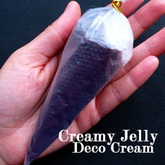 Deco Cream in Creamy Jelly Color | Kawaii Decoden Supplies | Faux Whip Cream | Miniature Dessert Jewelry | Mini Food Crafts (50g / Dark Chocolate Brown / FREE Pastry Bag)