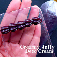 Deco Cream in Creamy Jelly Color | Kawaii Decoden Supplies | Faux Whip Cream | Miniature Dessert Jewelry | Mini Food Crafts (50g / Dark Chocolate Brown / FREE Pastry Bag)