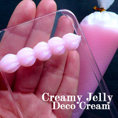 Sweets Deco Whipped Cream in Creamy Jelly Color | Kawaii Deco Case | Fairy Pastel Kei Decoden | Miniature Sweets Jewelry (50g / Pink / FREE Pastry Bag)