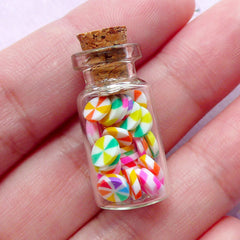 Assorted Miniature Candy in Glass Jar | Dollhouse Polymer Clay Sweets | Mini Food Jewelry & Charm Making (Colorful Mix)