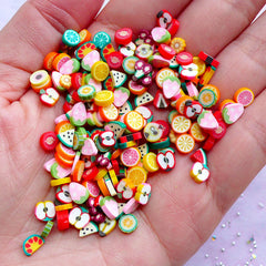 Polymer Clay Fruit Slices (Thick) | Fimo Clay Cane Supplies | Earrings Making & Resin Craft (150pcs by Random)