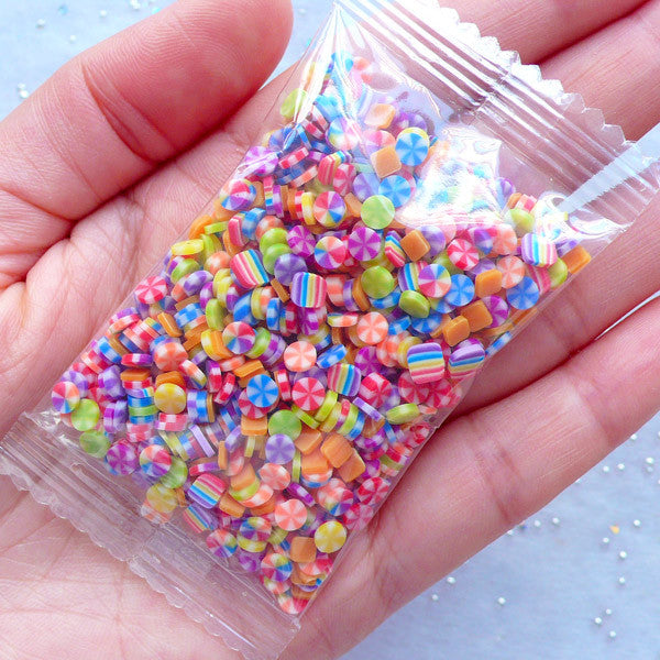 Polymer Clay Mix | Miniature Rainbow Peppermint | Assorted Fimo | MiniatureSweet | Resin Crafts | Decoden Cabochons | Jewelry Making