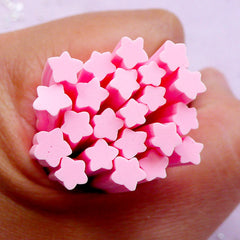 Pink Star Clay Cane | Polymer Cane Supplies | Fimo Nail Art & Kawaii Resin Craft