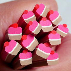 Polymer Clay Cane - Sweets - Strawberry Cupcake - for Miniature Food / Dessert / Cake / Ice Cream Sundae Decoration and Nail Art CSW011