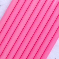 CLEARANCE Strawberry Deco Sauce / Pink Color Opaque Glue Sticks (10 pcs) - Miniature Sweets Ice Cream Cupcake Whipped Cream Cell Phone Deco DS102