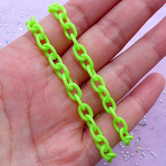Kawaii Plastic Chain in 6mm | Whimsical Jewellery & Accessory Making (Apple Green / 2pcs x 38cm)
