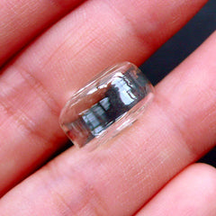 Flat Round Glass Bubble in 14mm | Clear Glass Vial Bottle | Bubble Earrings Making | Terrarium Jewellery Findings (2pcs)